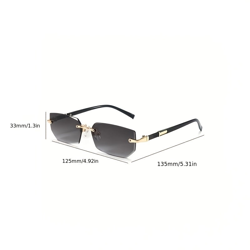 Frameless Gradient Sunglasses 5-Pack for Men & Women – Rimless UV Eyewear in 5 Colors (Gray, Red, Blue, Black & Brown), Lightweight Casual Sunglasses for Daily Wear & Parties