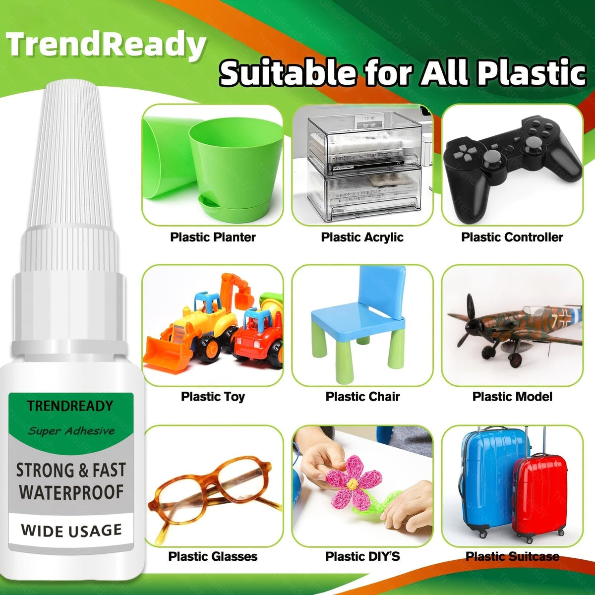 Heavy Duty Super Glue 4-Pack Waterproof Fast-Drying Clear Non-Toxic Multi-Purpose Adhesive for Shoes, Wood, Plastic, Metal, Leather, Ceramic Strong Bond Repair Glue