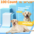 XL Dog Pee Pads 34x28 Inch 100 Count Disposable - Super Absorbent Leak-Proof Odor Control Training Pads for Puppies, Large Dogs, and Elderly Dogs, Extra Large Potty Pads for Indoor Use, Blue