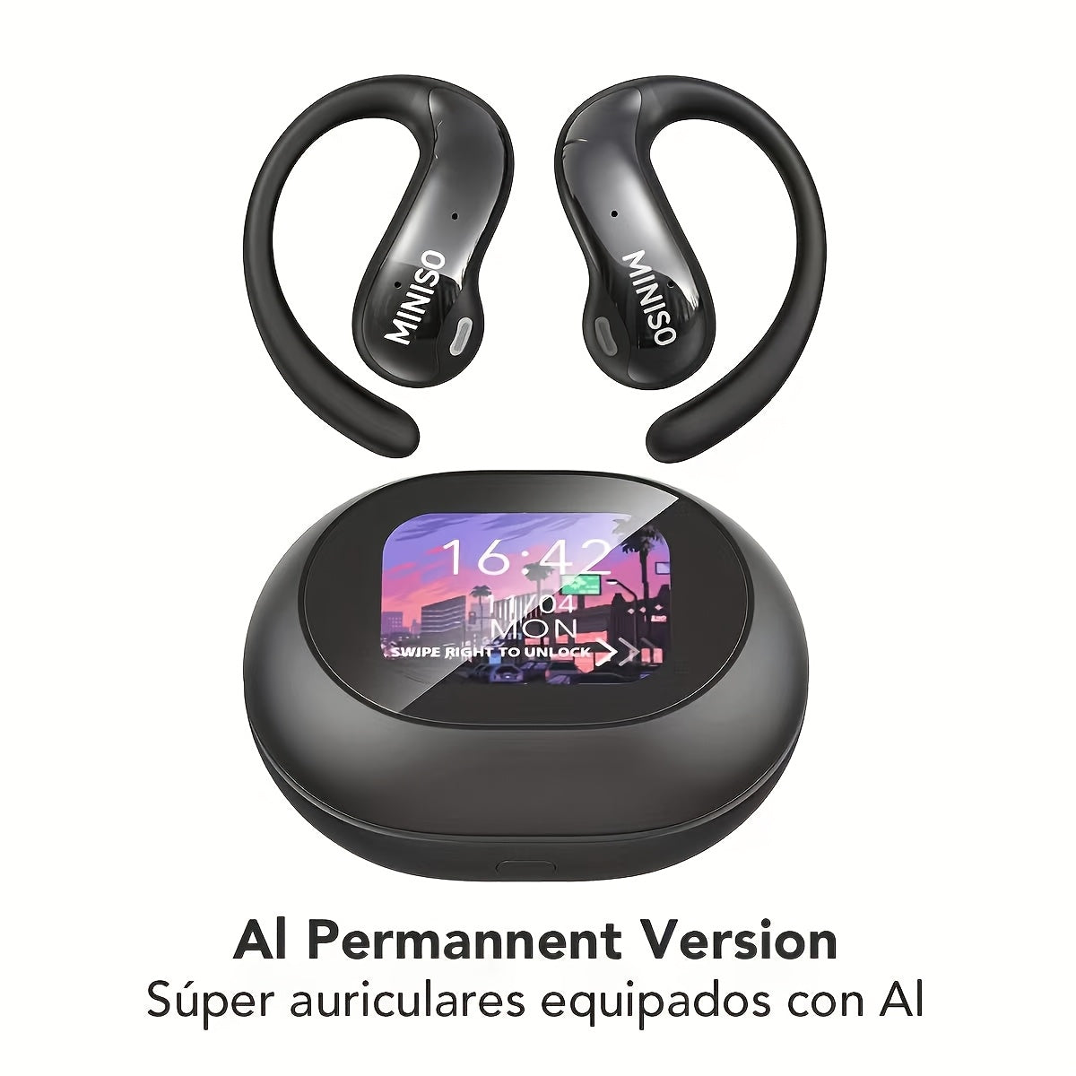 AI Smart Translation Earbuds - 150 Languages, HD Touchscreen, Real-Time Translation, HD Sound, Ultra-Long Battery & App Control - Travel, Business & Study - Black, Purple & Pink