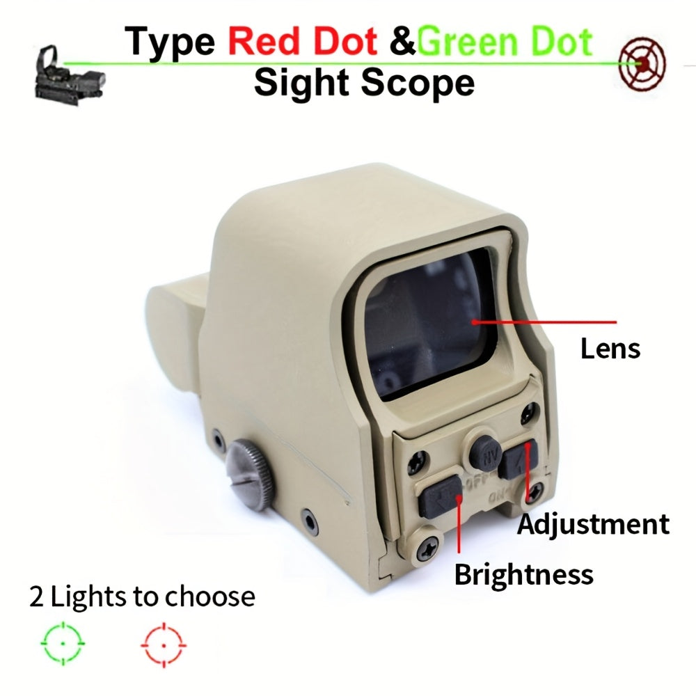 Red & Green Dot Sight Tactical Scope 20mm Rail Mount – Dual Illumination Rifle Scope for Shooting Sports, Hunting, and Airsoft, Brown Finish, Accurate Target Acquisition