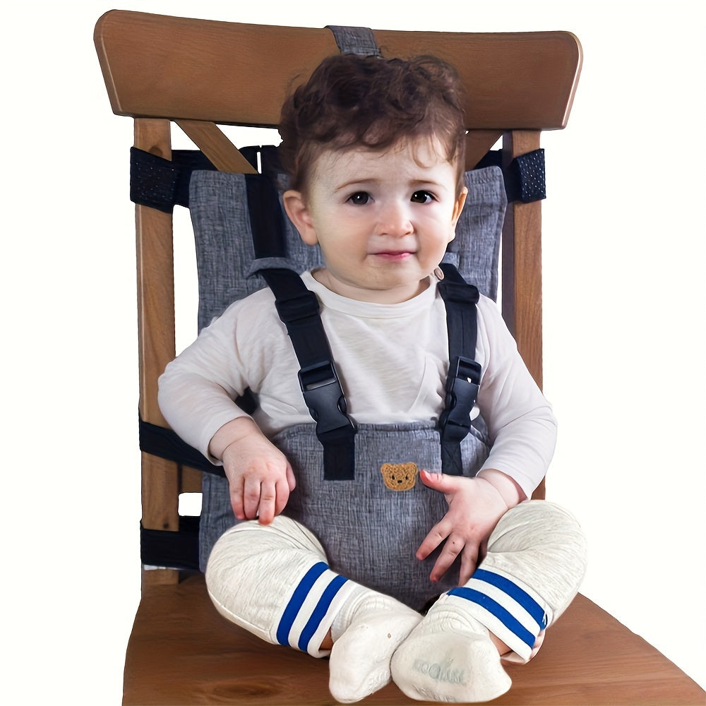 Nordic Style Baby Dining Chair Safety Harness & Seat Belt Strap, Cute Little Bear High Chair Fall Protection Safety Belt for Baby & Toddler Feeding
