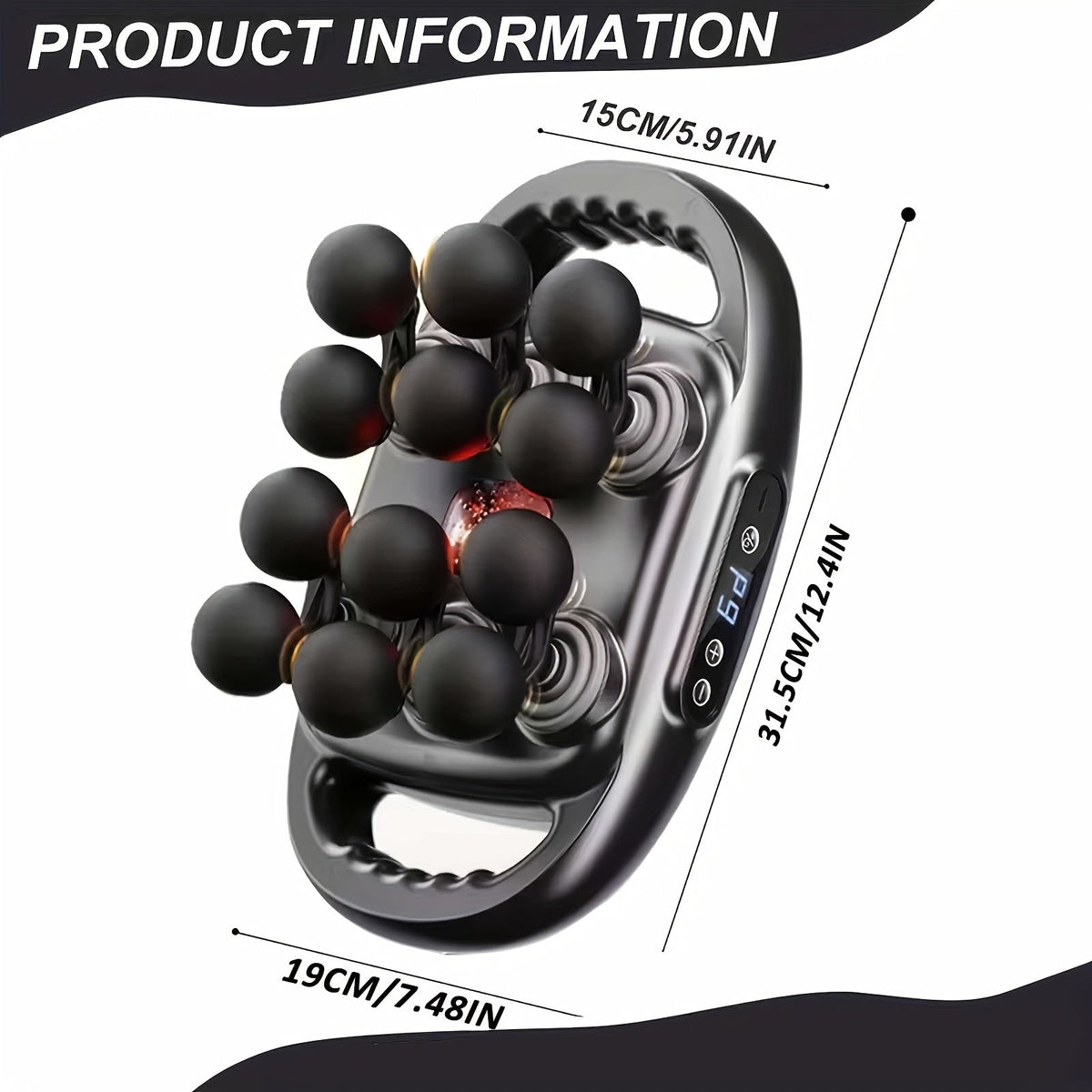 Deep Tissue Massage Gun with 12 Heads & Storage Case - 9 Modes, 9 Intensity Levels, Smart 10-Min Timer, USB-C Rechargeable, Handheld Percussive Massager for Muscle Recovery - 3 Options