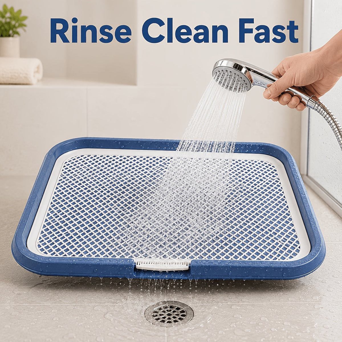 Dog Potty Tray Leak-Proof Indoor Puppy Toilet with Removable Grate, Washable Pee Pad Holder for Apartment Puppy Training, Pet Potty Station for Small to Medium Dogs