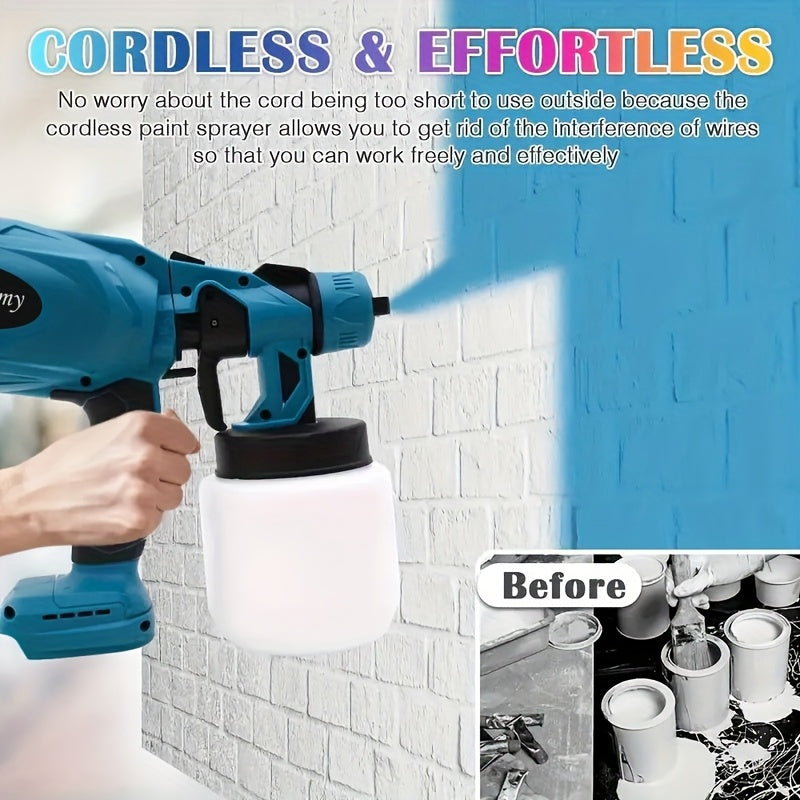 HVLP Electric Paint Sprayer – Airless Spray Gun with 3 Patterns, 27oz Container, Easy Clean for Houses, Furniture, Cabinets, Fences, Walls, Cars & DIY Projects