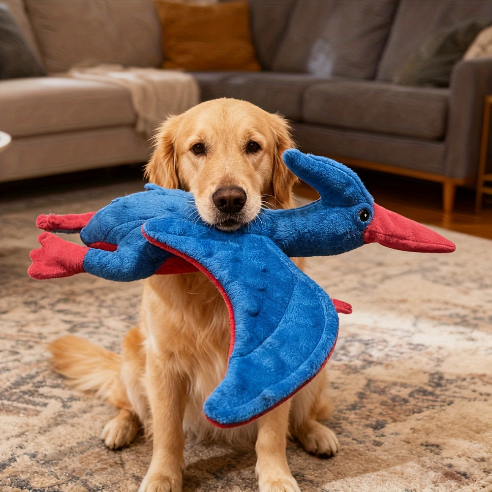 Squeaky Dog Chew Toy - Double-Layer Soft Tear-Resistant Washable Plush Pet Toy for Dogs & Cats, Cartoon Design for All Breeds & Sizes, Interactive Bite & Squeak Companion Toy