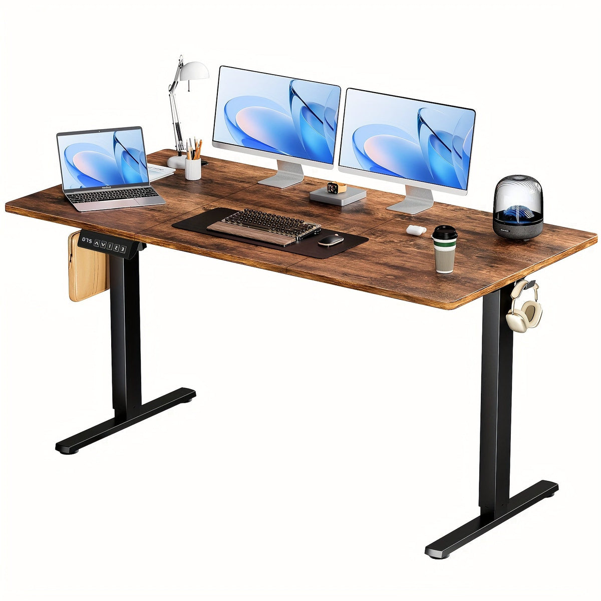 Electric Standing Desk, Height Adjustable 40 48 55 63 Inch – Sit-Stand Desk with Memory Controller & Anti-Collision, Ergonomic Home Office Gaming Workstation, Multiple Colors & Sizes