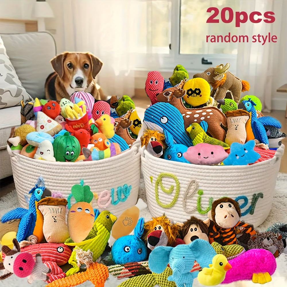 20Pcs Chew-Resistant Dog Toy Gift Box – Assorted Set of Interactive Tug-of-War & Play Toys for Small Dogs, Random Styles, Keep Your Dog Entertained