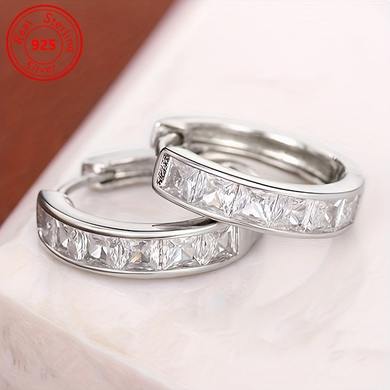 S925 Sterling Silver Zirconia Stud Earrings Set (2 Pairs) for Women – Hypoallergenic, Lightweight 3.2g, Boho Shining Earrings for Daily Wear, Dates, Parties & Valentine’s Day Gift