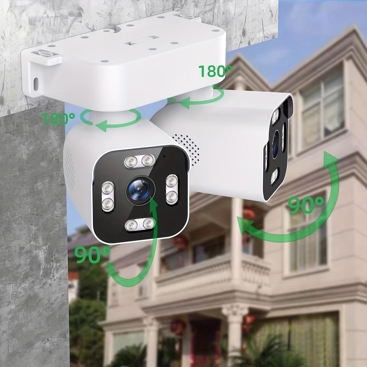 Dual Lens PTZ Security Camera Outdoor WiFi – 360° Pan Tilt Zoom 5MP, 10x Digital Zoom, Motion Detection, Two-Way Audio, Siren Alarm, Color Night Vision, App Control, Home Surveillance Camera