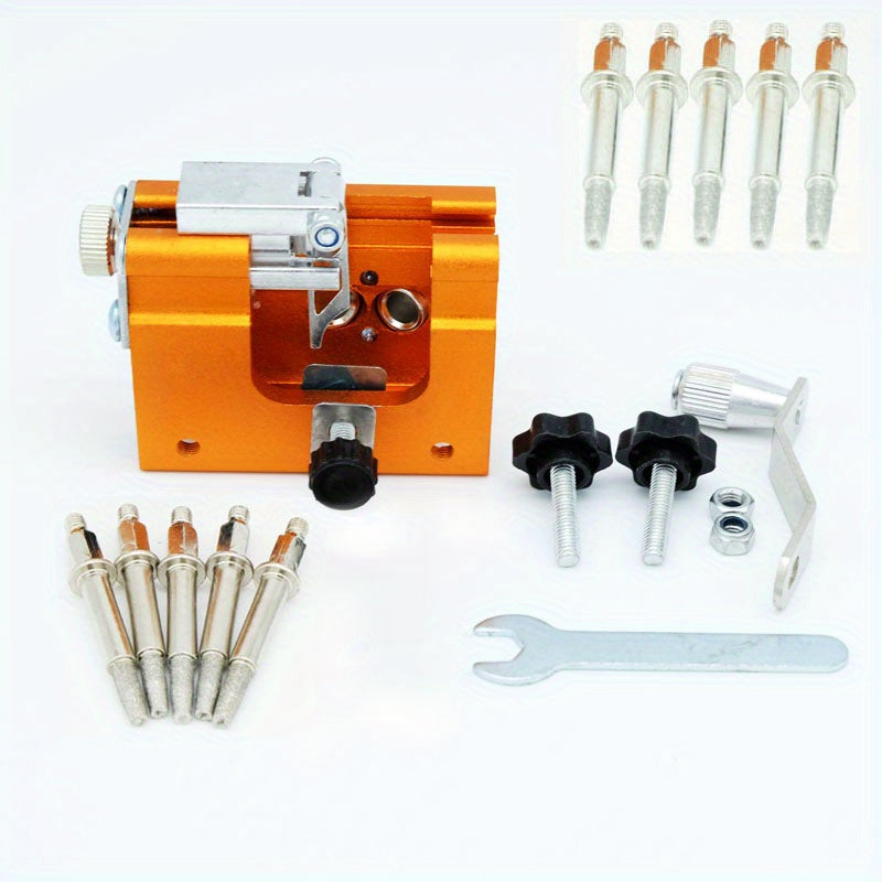 Chainsaw Sharpener Jig Kit – Portable Hand-Cranked Chainsaw Sharpening Tool with Carbide Burrs, 1/3/5/10Pcs, Easy DIY Sharpening for All Chainsaw Chains