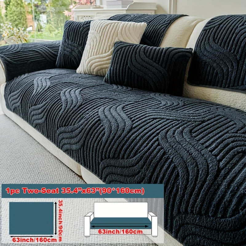 Plush Anti-Slip Sofa Cover - Luxurious, Pet-Friendly & Breathable Sofa Protector for Living Room, Bedroom & Office - 2, 3 & 4-Seater - Deep Gray, Coffee, Off White & Light Grey