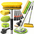 69-Inch Car Wash Brush with Long Handle, 8-Piece Car Wash Kit – Tire Brush, Window Squeegee, Chenille Microfiber Mitt, Detailing Brushes for Car, Truck, SUV, RV – Extendable Car Cleaning Supplies