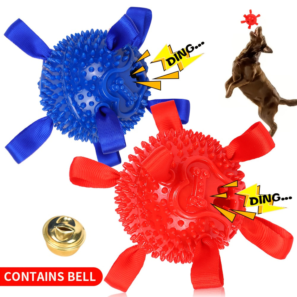 防咬狗用球玩具，适用于取物与训练——耐用马球，专为金毛、斗牛犬、柴犬、柯基及澳洲牧羊犬设计，适合独自玩耍与服从性训练