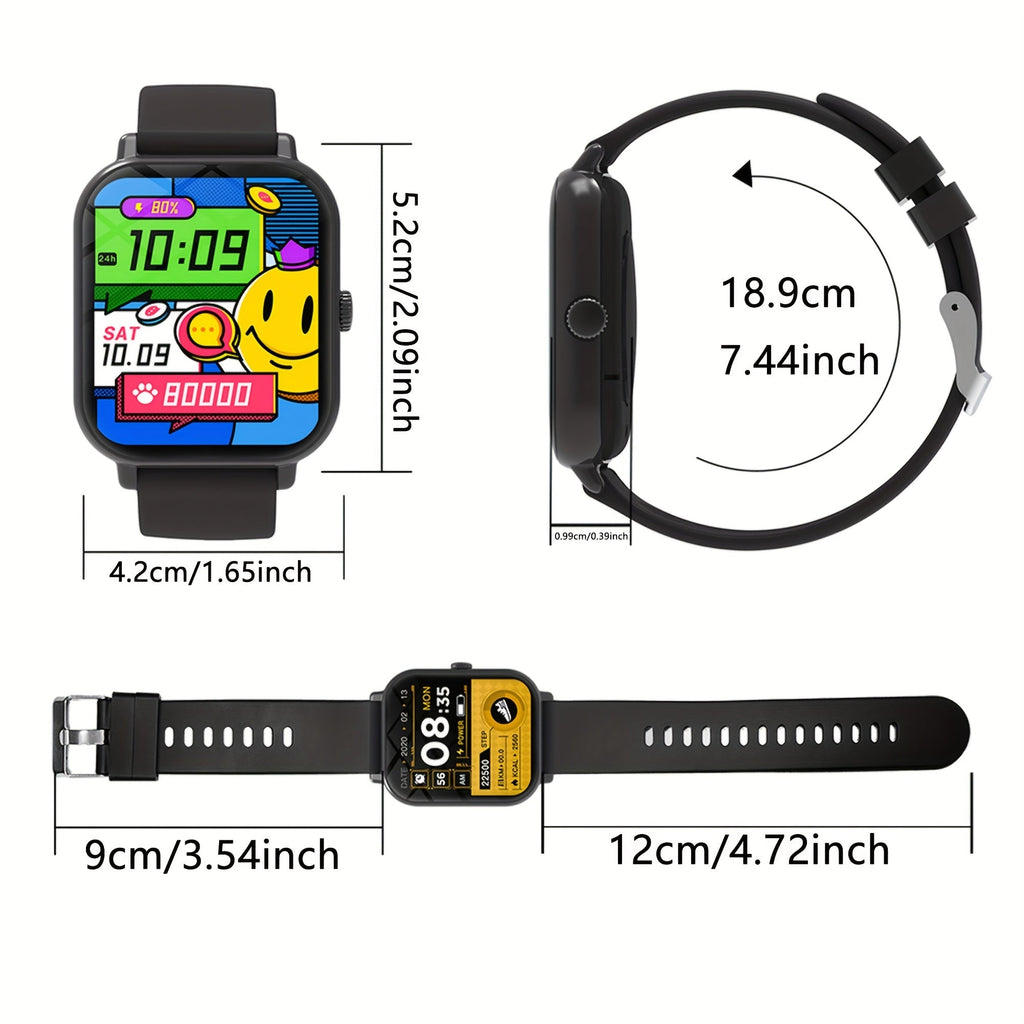 Smartwatch 1.83-inch HD Screen, Bluetooth Call, Music Playback, Sleep Monitor, Calorie & Step Fitness Tracker, Sports Watch, 3 Colors, Gift