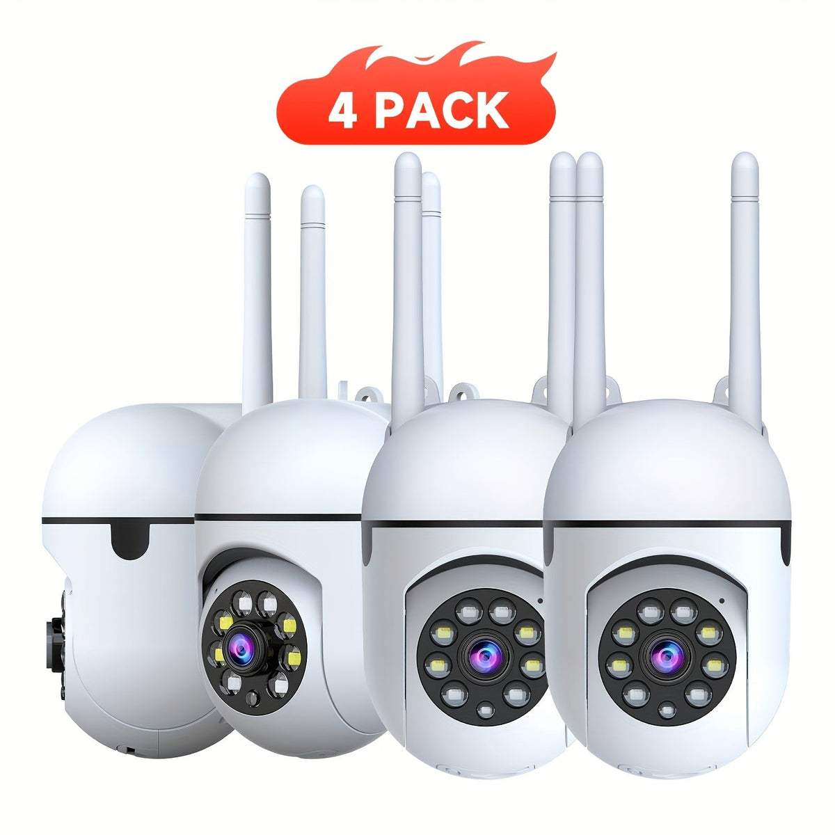 Indoor Security Camera 4-Pack 3MP Wireless – Cloud Storage, 2.4G/5G Dual-Band WiFi, AI Motion Detection, Two-Way Audio & Color Night Vision for Home Surveillance System