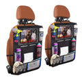 Car Seat Back Organizer & Hanging Storage Bag, Multifunctional Rear Seat Anti-Kick Protector with Storage Pockets for Kids & Family, Black (Single & Two-Piece Options)