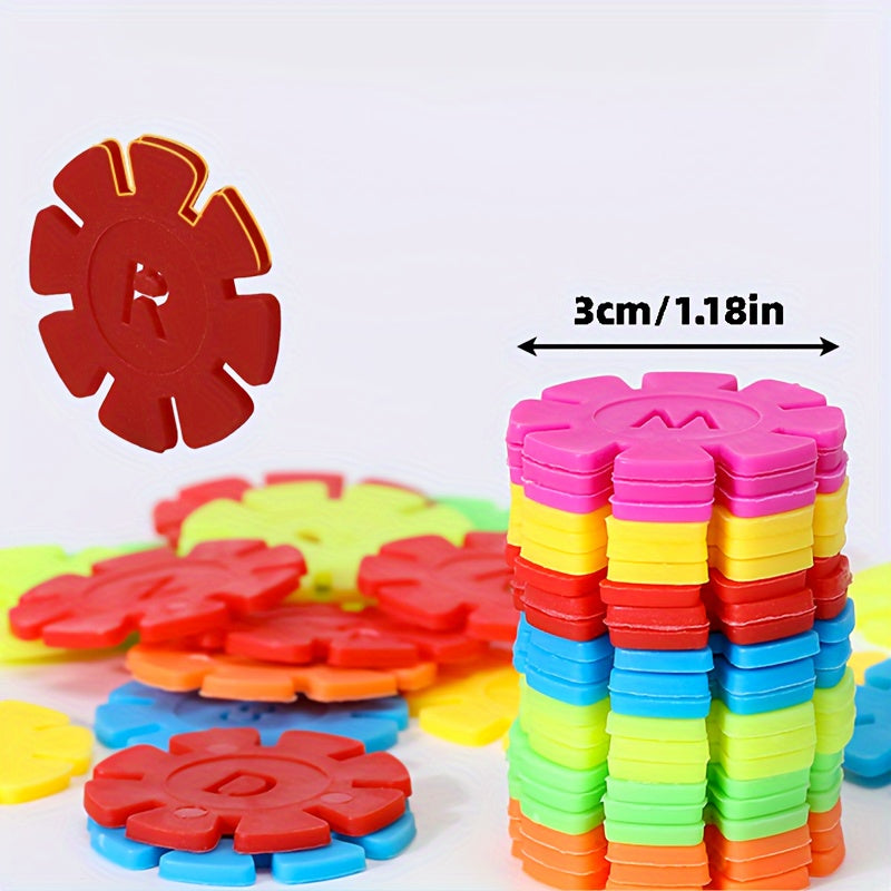 203pcs Building Blocks Set, Digital Letters Numbers Snowflake Interlocking Plastic Toy, STEM Educational Construction Kit for Kids, Holiday Christmas Halloween Birthday Gift