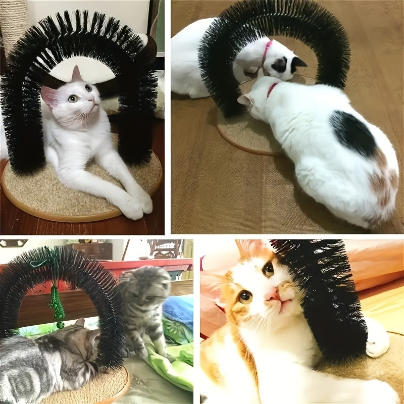 猫咪拱形按摩自嗨抓板——室内猫咪互动按摩刷，缓解掉毛与压力，磨爪拱门