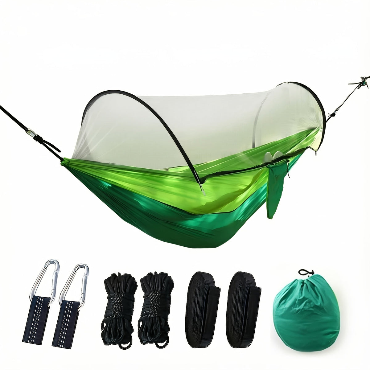 3-in-1 Double Camping Hammock with Mosquito Net and Sun Shade – Lightweight, Portable, and Durable; Ideal for Camping, Hiking, Backpacking, Picnicking, and Parks; 7 Color Options