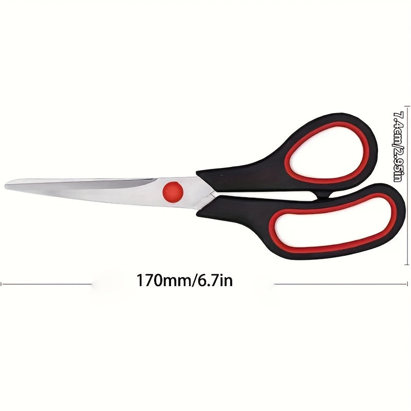 3-Pack Stainless Steel Multi-Purpose Scissors Comfortable Rubber Grip Right and Left Hand for Home Office Kitchen Craft DIY Projects