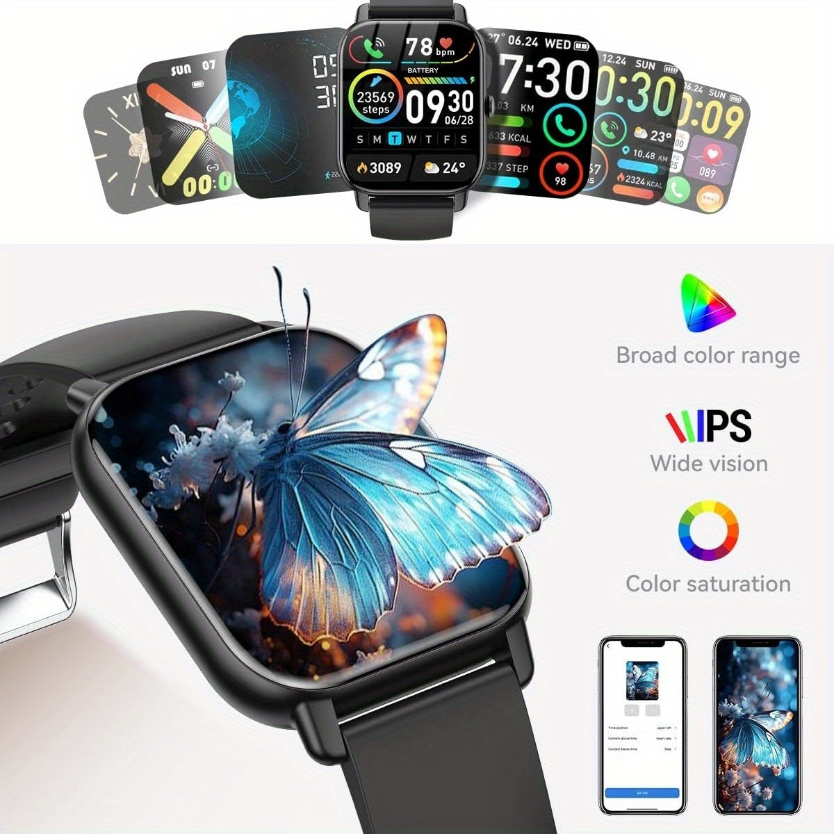Large Screen Smart Watch, HD Voice Call, Fitness Tracker, Unisex, Compatible with iPhone and Android, Multiple Sports Modes, Heart Rate Monitor, Message Reminder, Outdoor Sports, Daily Wear, Holiday Gift
