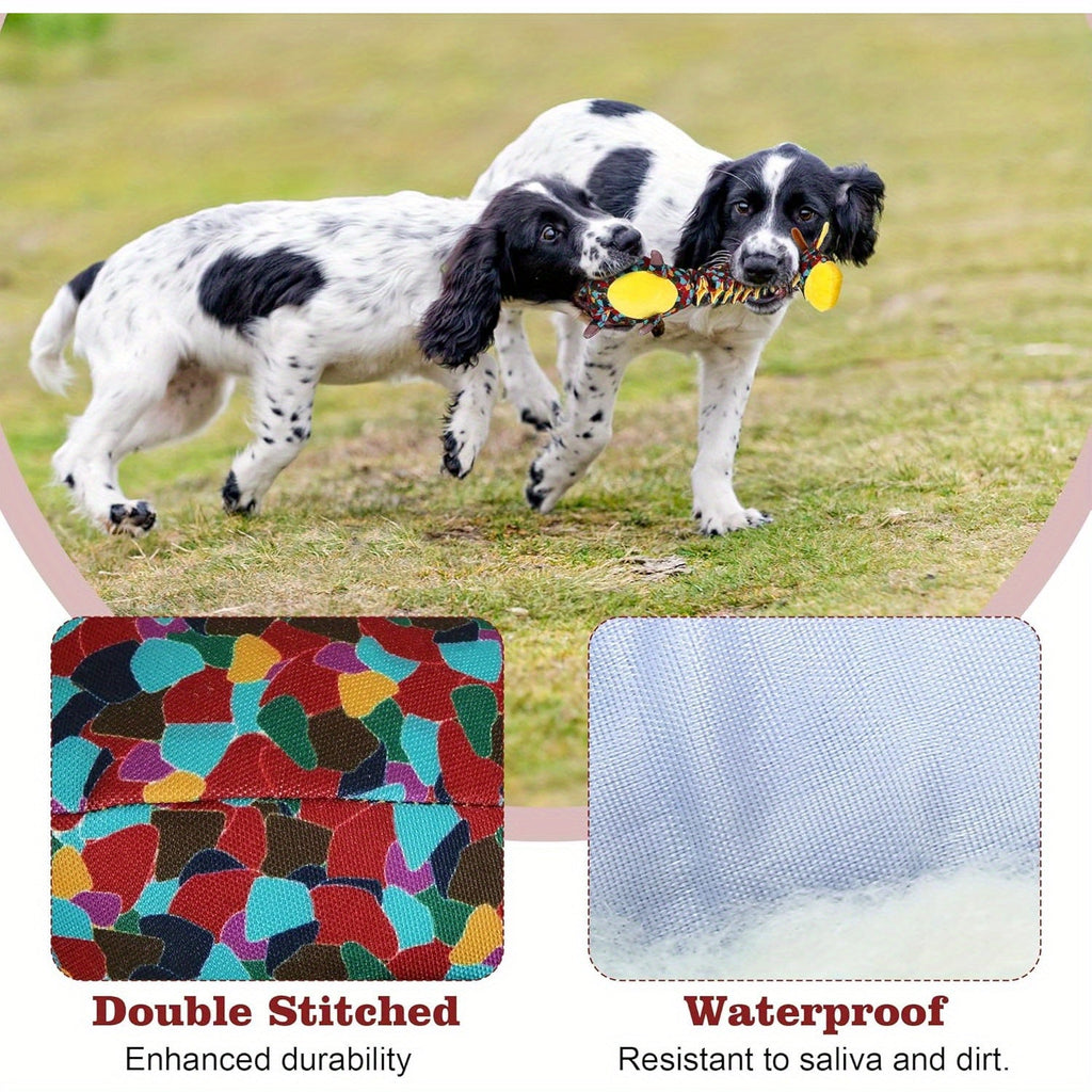 耐用狗咬胶，适合暴力咀嚼犬——超强毛绒与响纸耐用狗玩具，适用于大型犬，互动发声咀嚼玩具，适合力量型犬只