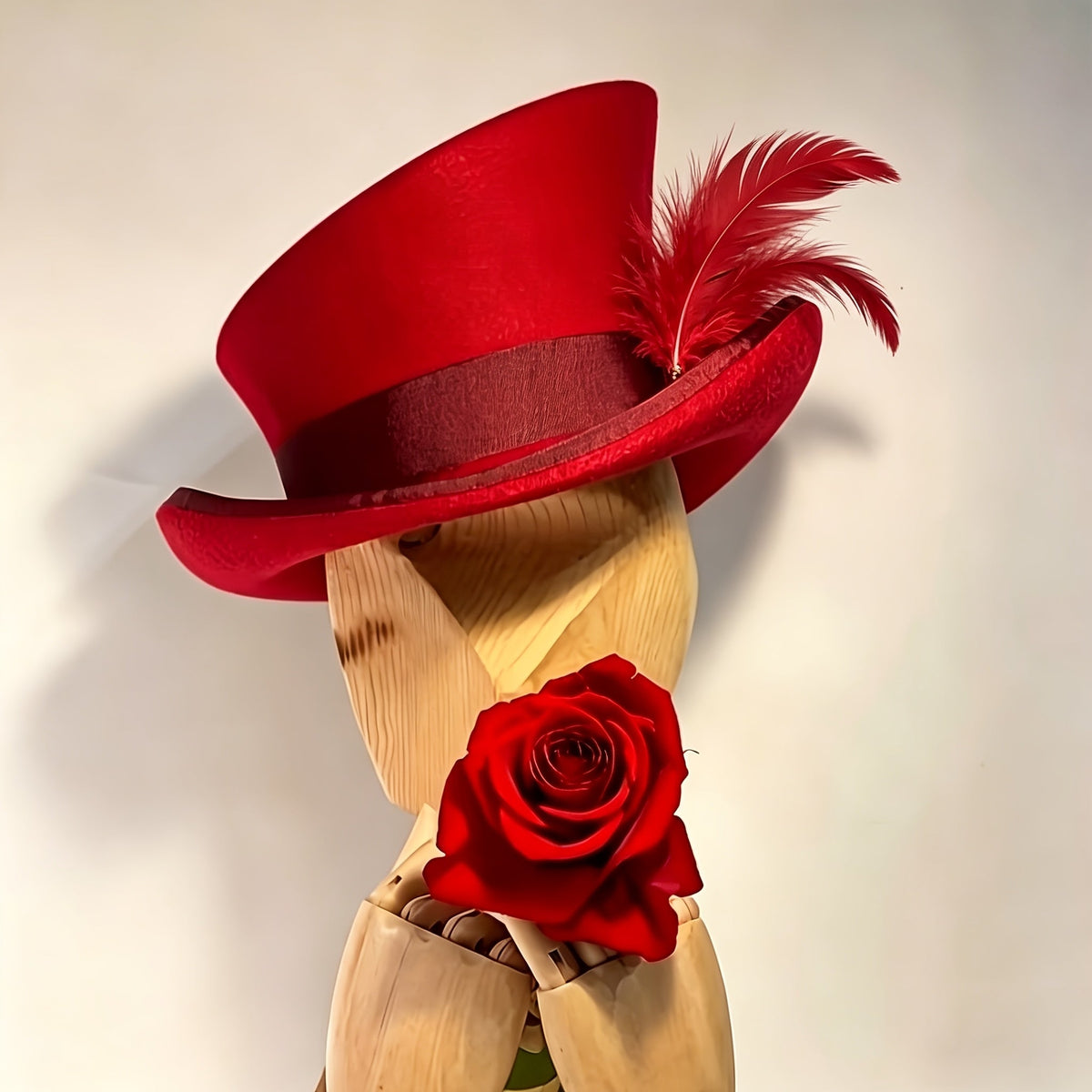 100% Wool Felt Fedora Hat with Ribbon for Women & Men – Adjustable Asymmetrical Top Hat for Church, Parties, and Weddings, Elegant Fashion Headwear in 10 Colors, Perfect Christmas Gift