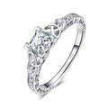 Princess Cut CZ Engagement Ring 925 Sterling Silver Platinum Plated – Cubic Zirconia Bridal Band Women's Sizes 4-12, Silver, Yellow Gold, Rose Gold, Wedding Promise Ring, Gift Box