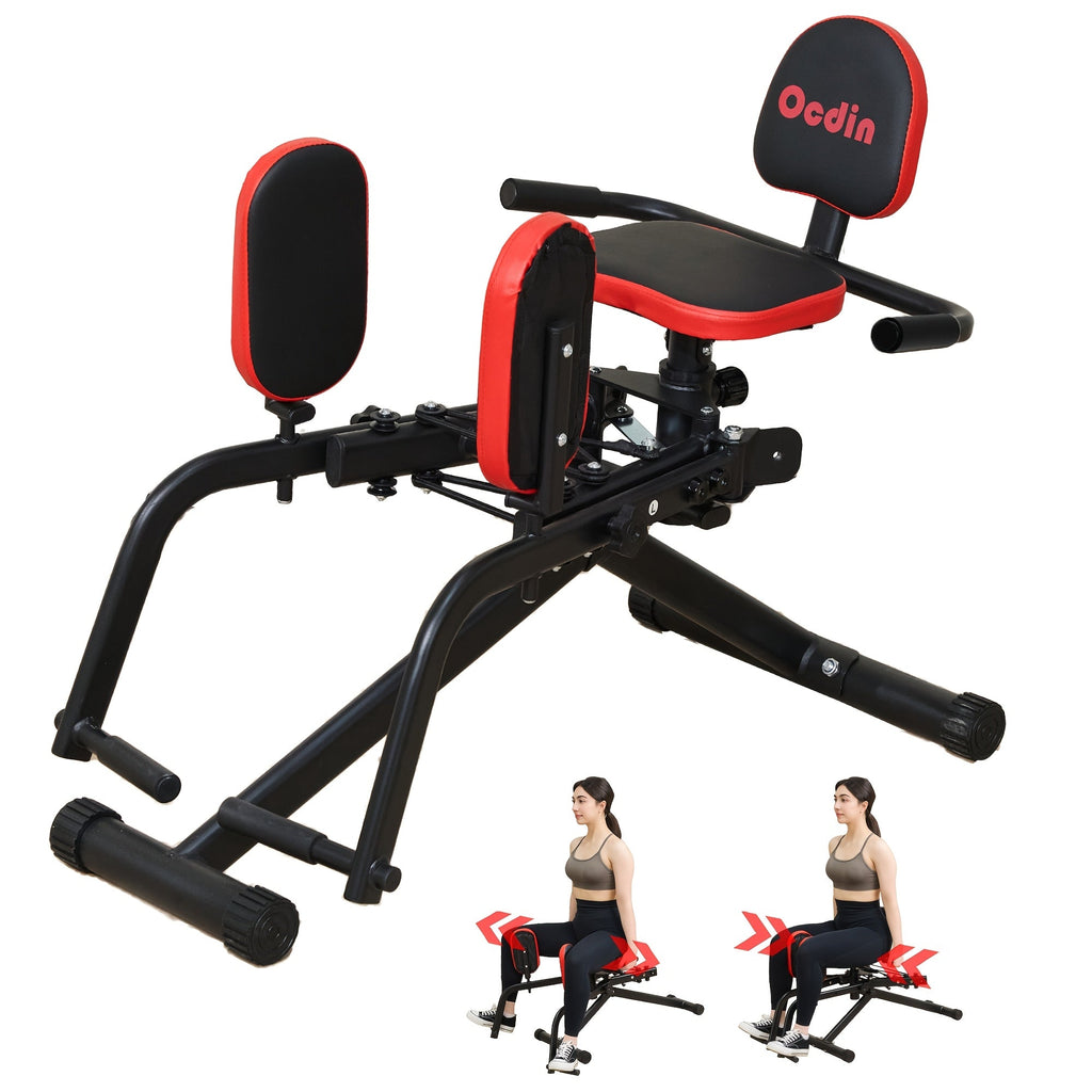 Hip Abductor Adductor Machine for Home Gym Double-Layer Resistance Adjustment Inner Outer Thigh Glute Workout System Leg Exercise Equipment