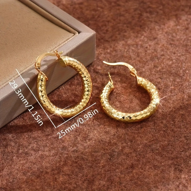 14K Gold Plated Twisted Hoop Earrings for Women – Vintage Bohemian Creole Round Hoops, Nickel-Free Copper, Perfect for Daily Wear, Wedding, Party, Birthday, and Christmas Gifts
