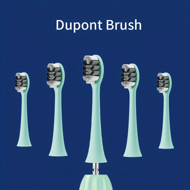 Sonic Electric Toothbrush IPX8 Waterproof USB Rechargeable with 5 Replacement Brush Heads, Smart Timer, Metal Shaft, for Adults, Men, Women, Couple Style, Rechargeable Oral Care