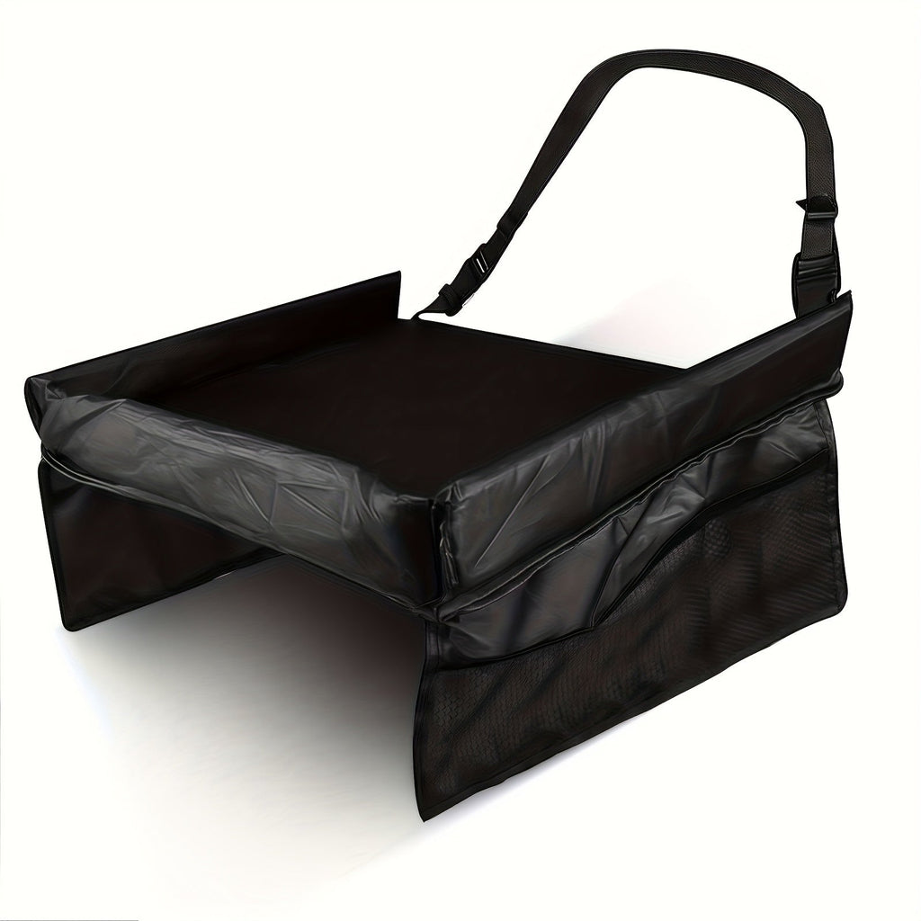 Kids Car Seat Travel Activity Table Tray, Multifunctional Backseat Storage Organizer for Children, Portable Lap Desk for Car Airplane & Home Use, Upgraded & Standard Version