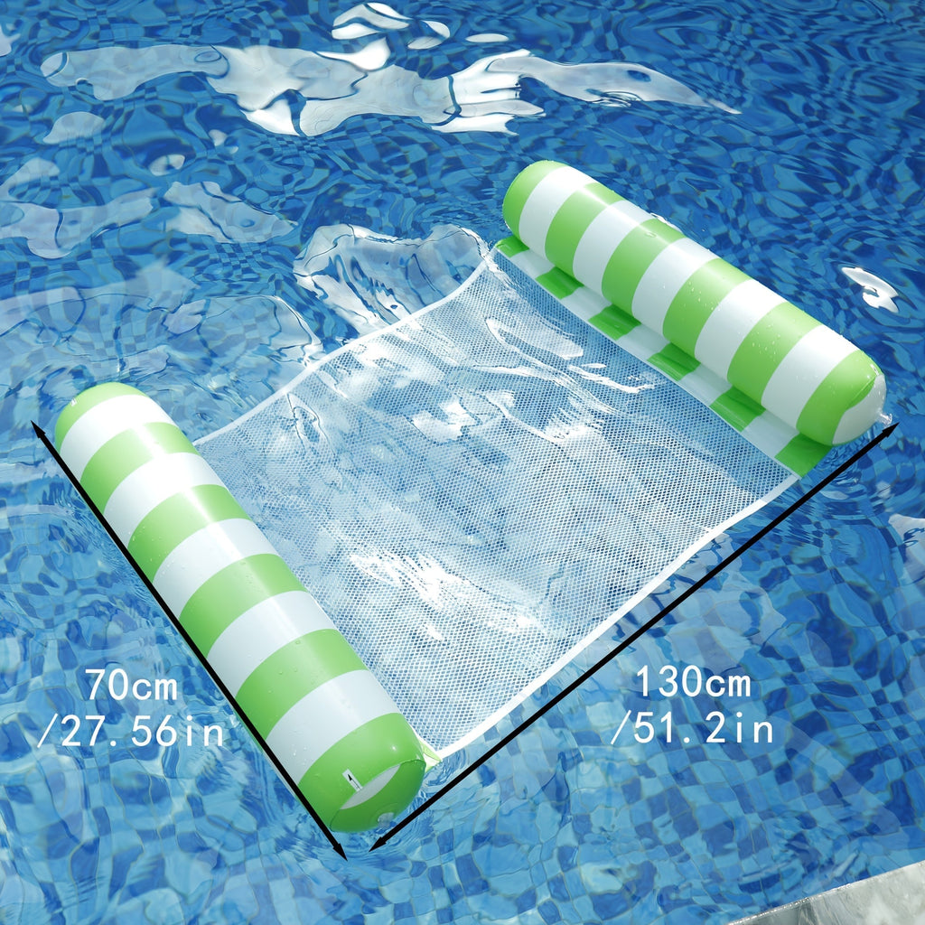 4-in-1 Inflatable Pool Float Lounger for Adults, Hammock Raft, Exercise Saddle, Striped Colorful Swimming Ring, Floating Bed for Pool, Lake, Beach - 5-Pack and 8-Pack Options