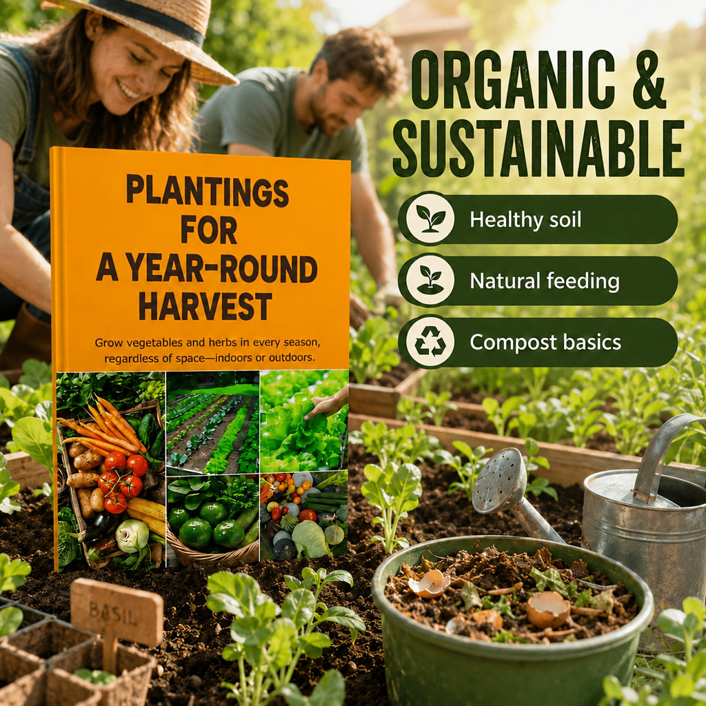 Planting for a Year-Round Harvest - Complete Guide to Growing Vegetables & Herbs in Every Season, Indoors or Outdoors, Any Space