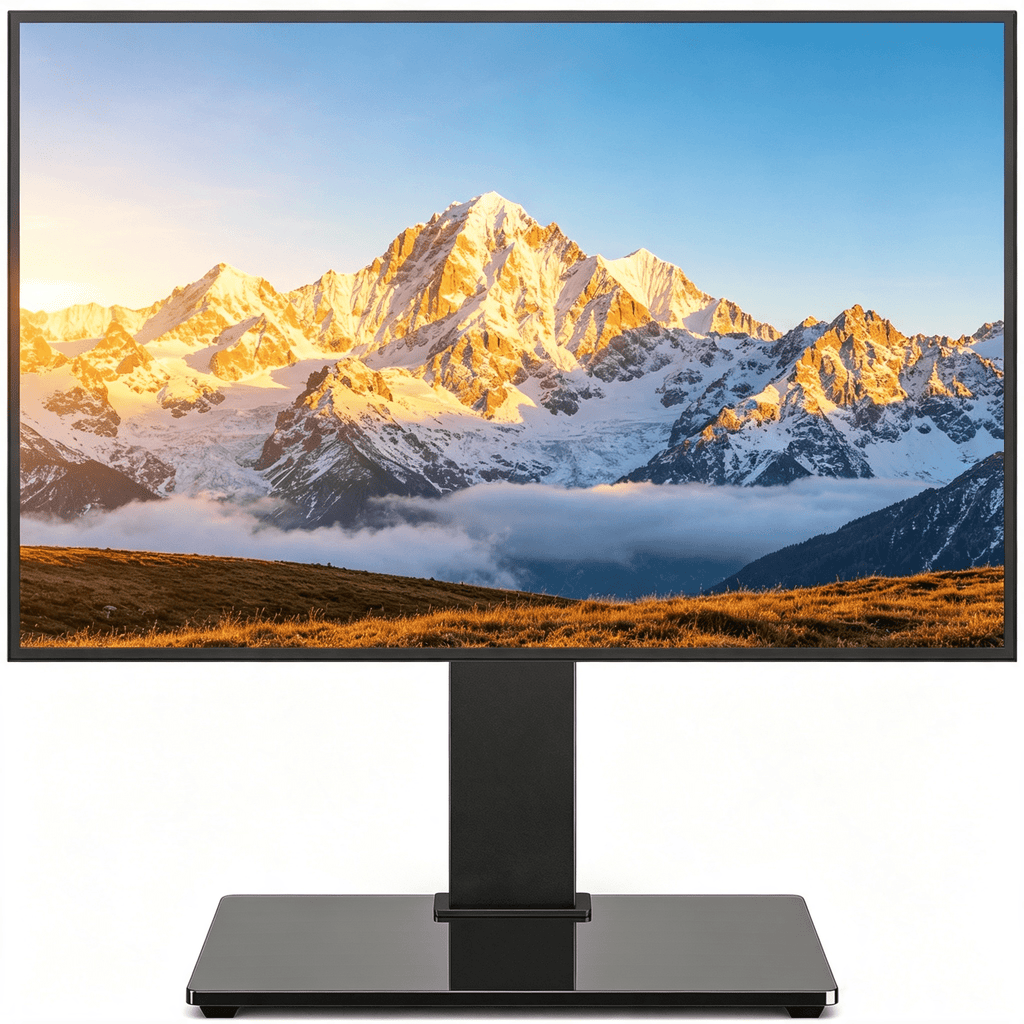 TV Stand for 34-70 Inch TVs Adjustable Height No Drilling – Flat Panel Curved Screen Floor TV Mount Stand for Living Room Bedroom Office