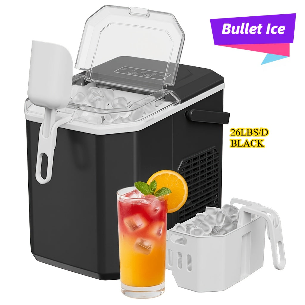 Nugget Ice Maker Countertop 33Lbs/Day Self-Cleaning, Portable Pebble Chewing Ice Machine with One-Button Control & 1.1L Tank, Compact Quiet for Home, Office & Outdoor Party