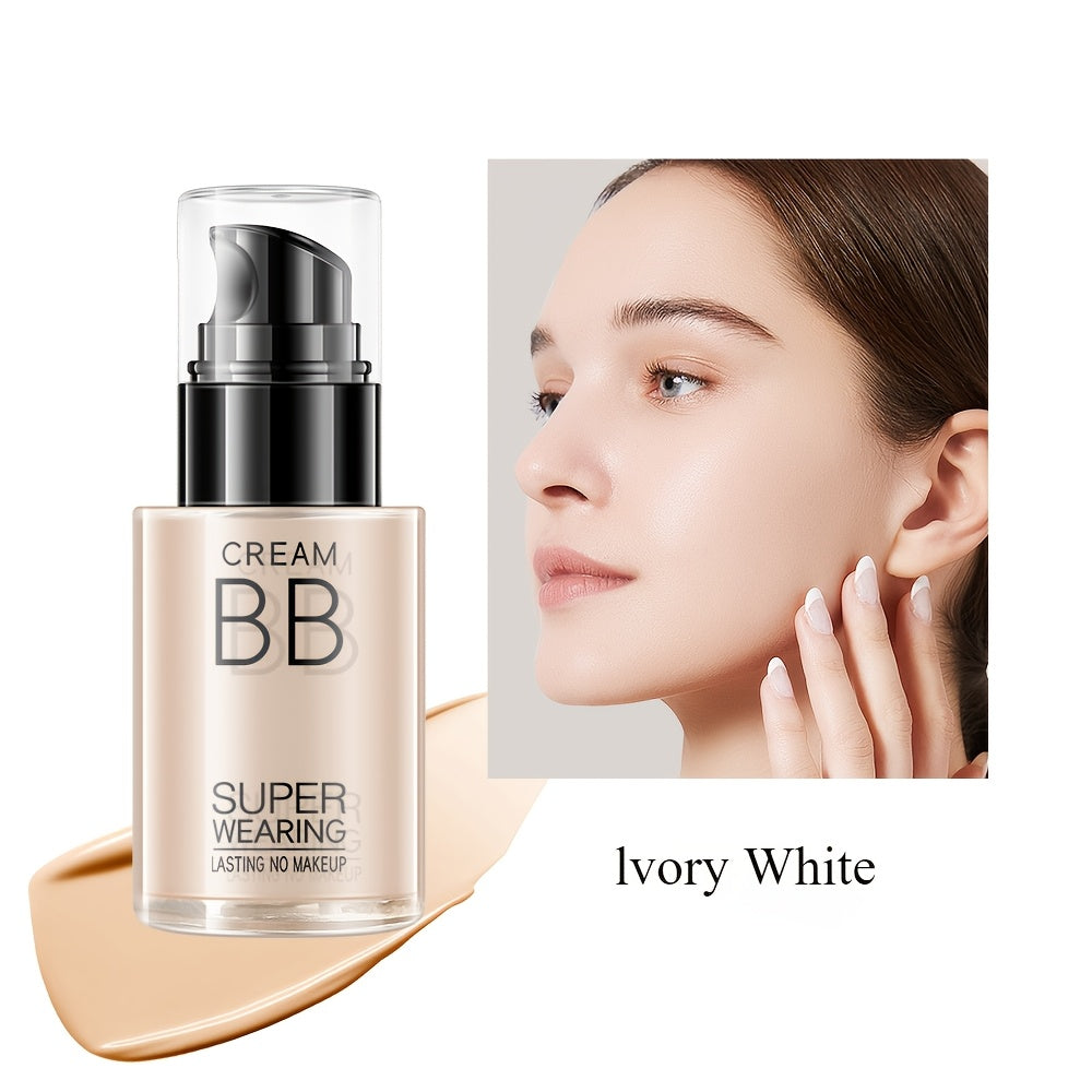 Flawless BB Cream Foundation - Moisturizing, Primer & Concealer - Super Long-Lasting, Perfect Coverage & Natural Look - Ivory White, Light Skin & Natural Color