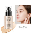 Flawless BB Cream Foundation - Moisturizing, Primer & Concealer - Super Long-Lasting, Perfect Coverage & Natural Look - Ivory White, Light Skin & Natural Color