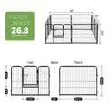 Dog Playpen 8 or 16 Panel DIY Metal Kennel with Door for Large, Medium, and Small Dogs – 24, 32, 40 Inch Indoor/Outdoor Puppy Pen, Easy to Assemble & Move