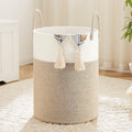 Collapsible Cotton Rope Woven Laundry Basket, Natural Elegant Laundry Hamper for Bathroom Nursery & Living Room, Versatile Storage for Clothes Toys & Blankets, 40L 60L 80L 100L, 9 Colors