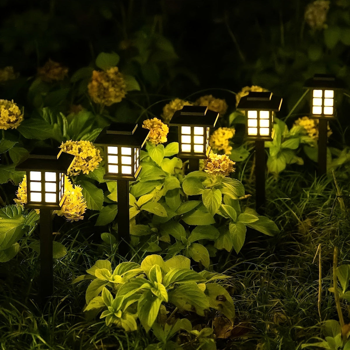 Solar Outdoor Garden Lights 6/12/24 Pack IP44 Waterproof | Warm White & Colorful LED Landscape Pathway Lights for Yard, Courtyard, Patio, Holiday Decoration – Auto On/Off
