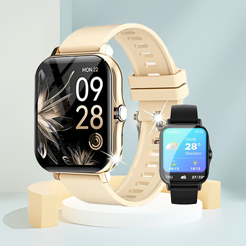 2026 Unisex Smartwatch with Wireless Calling, Dialing, Multiple Sports Modes, Heart Rate Monitoring, Message Notifications, Multi-App Alerts, Fitness Tracker for Men and Women, Compatible with iPhone and Android