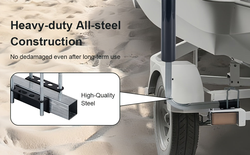 Adjustable Boat Trailer Guide Poles 31"-60" L-Shaped Galvanized Stainless Steel with Black PVC Pipes - Trailer Guide-Ons for Ski Boat, Fishing Boat & Sailboat Trailer