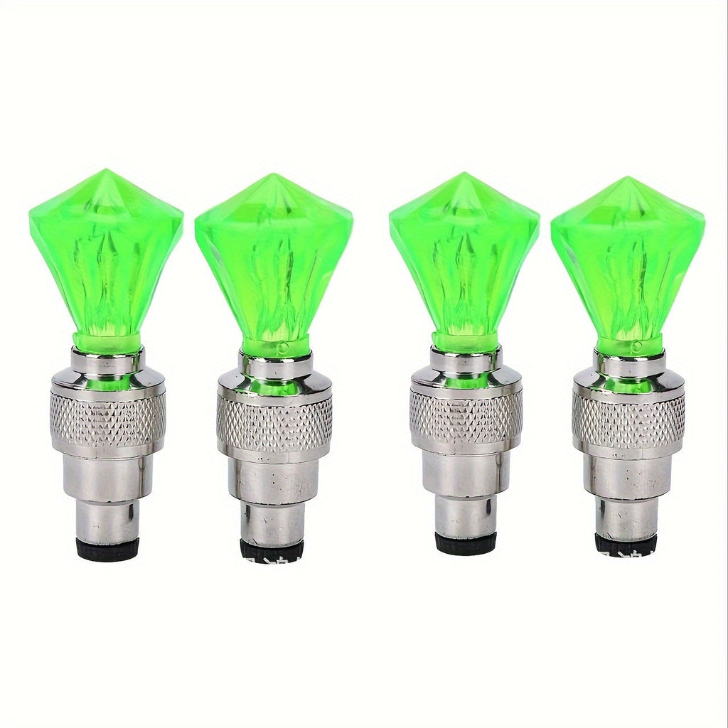 LED Tire Valve Stem Caps with Breathing Light & Running Horse Effect, 4/8/16pcs Glow Wheel Valve Core Caps for Car, Motorcycle, Bike – Wind Fire Wheel Light, UV & Explosion Proof – Green/Red/Blue Skeleton