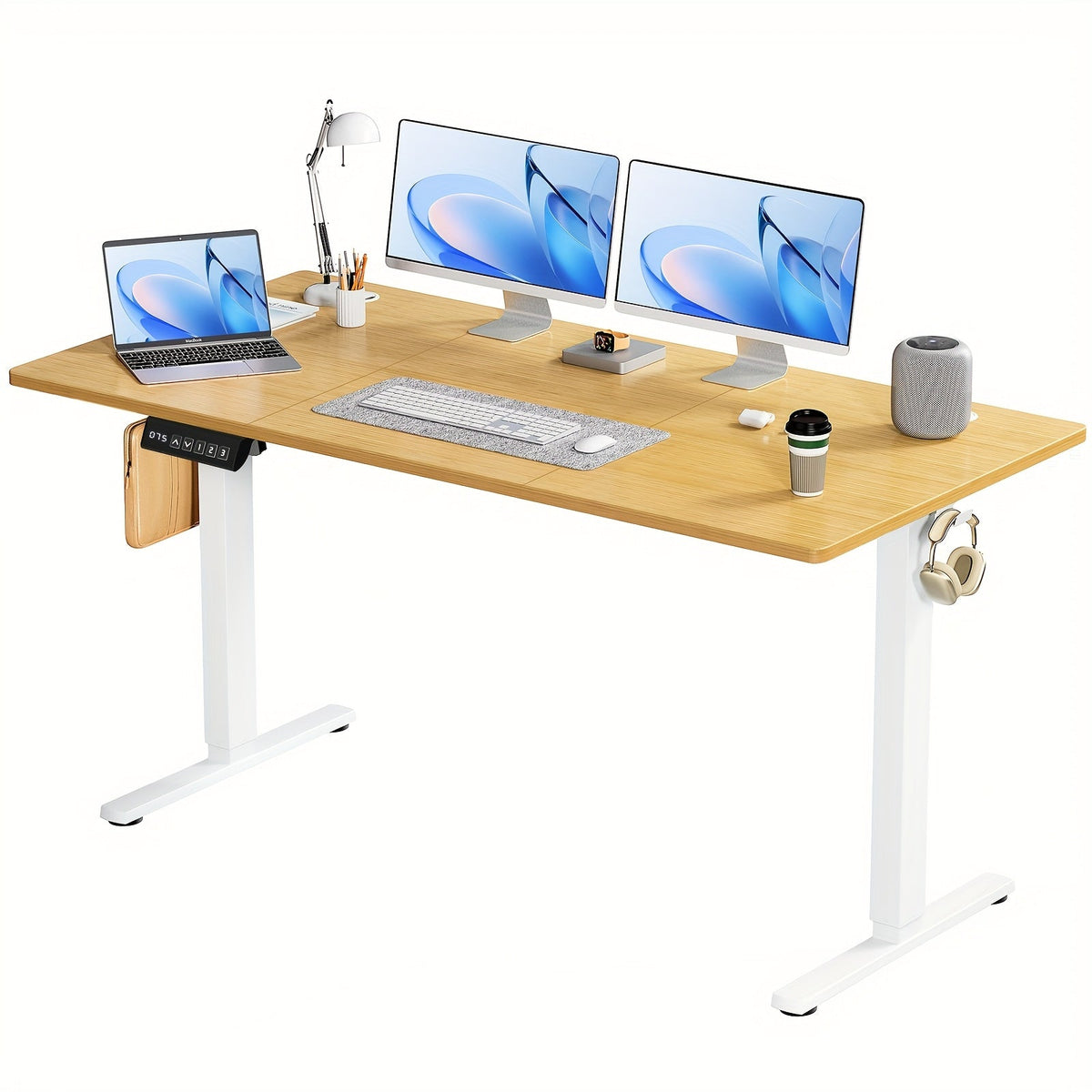 Electric Standing Desk, Height Adjustable 40 48 55 63 Inch – Sit-Stand Desk with Memory Controller & Anti-Collision, Ergonomic Home Office Gaming Workstation, Multiple Colors & Sizes