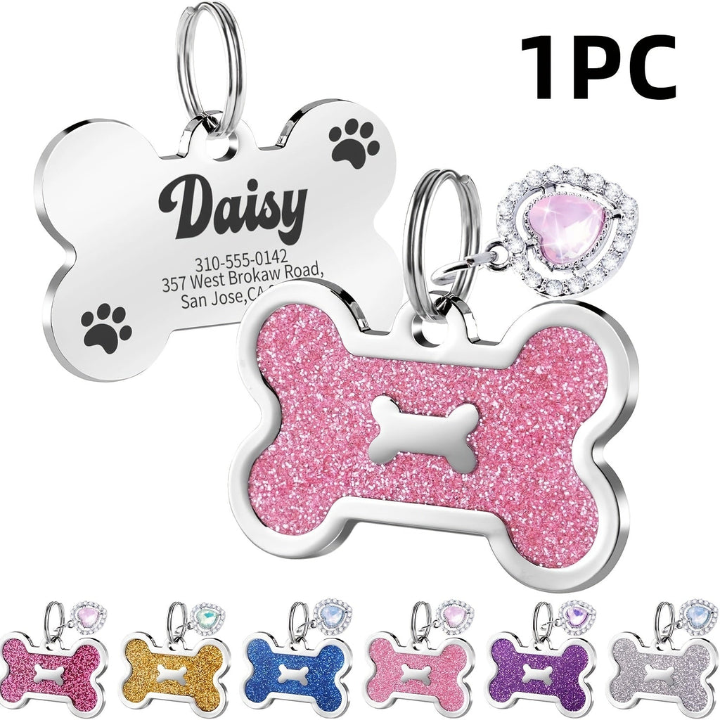 Personalized Pet ID Tag - Engravable Dog & Cat Collar Tag with Name, Phone & Info, Fits Small, Medium, & Large Dogs & Cats, 6 Colors, Durable Everyday Pet ID Tag for Safety & Style