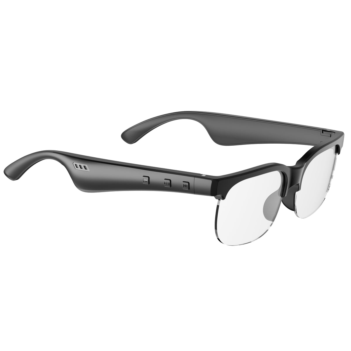 Bluetooth Audio Glasses 2-in-1 Wireless Smart Glasses with Built-in Stereo Speakers, USB-C Charging, Lightweight Open-Ear Sunglasses for Music, Gaming, and Video Calls, Compatible with iPhone and Android (Black/White)
