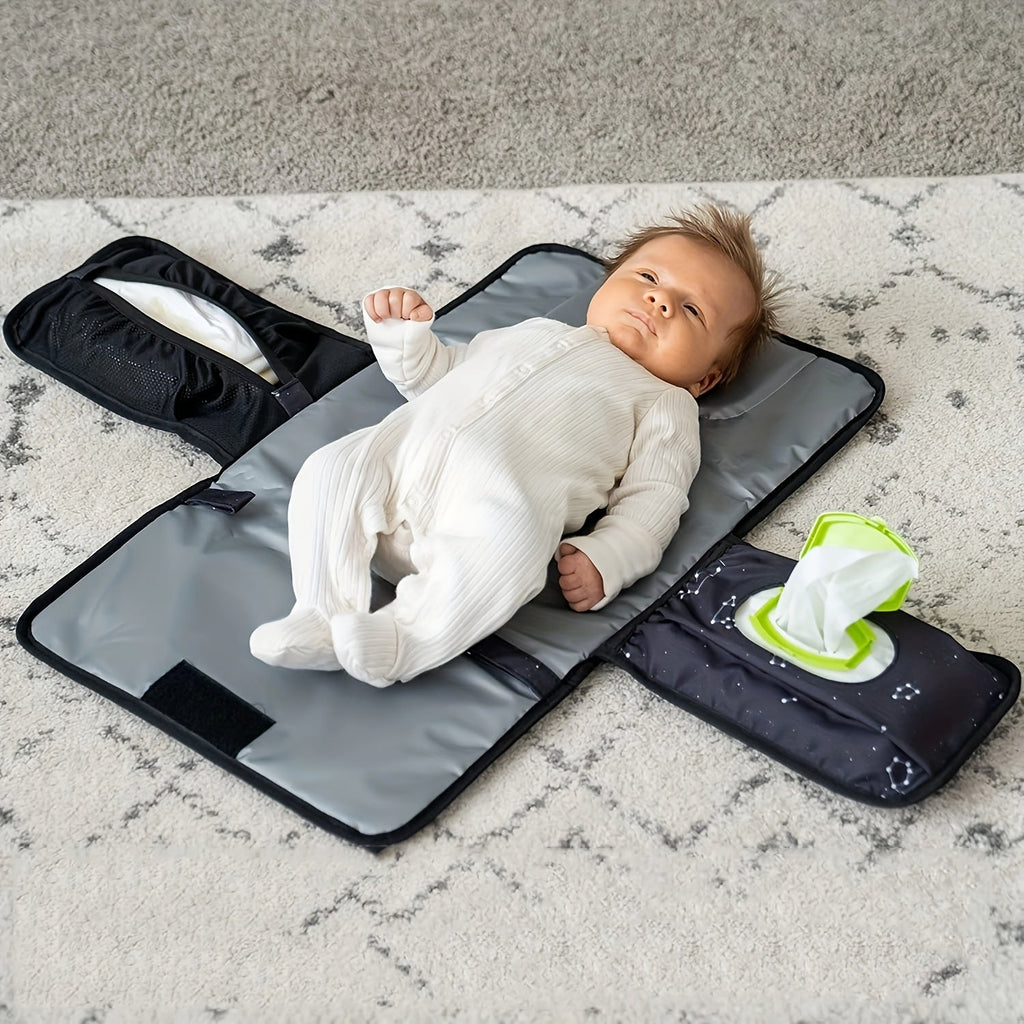 Portable Baby Changing Mat for Travel, Waterproof One-Handed Diaper Change Pad for Changing Bag or Table, Foldable Unisex Newborn Essential, Perfect Baby Shower Gift