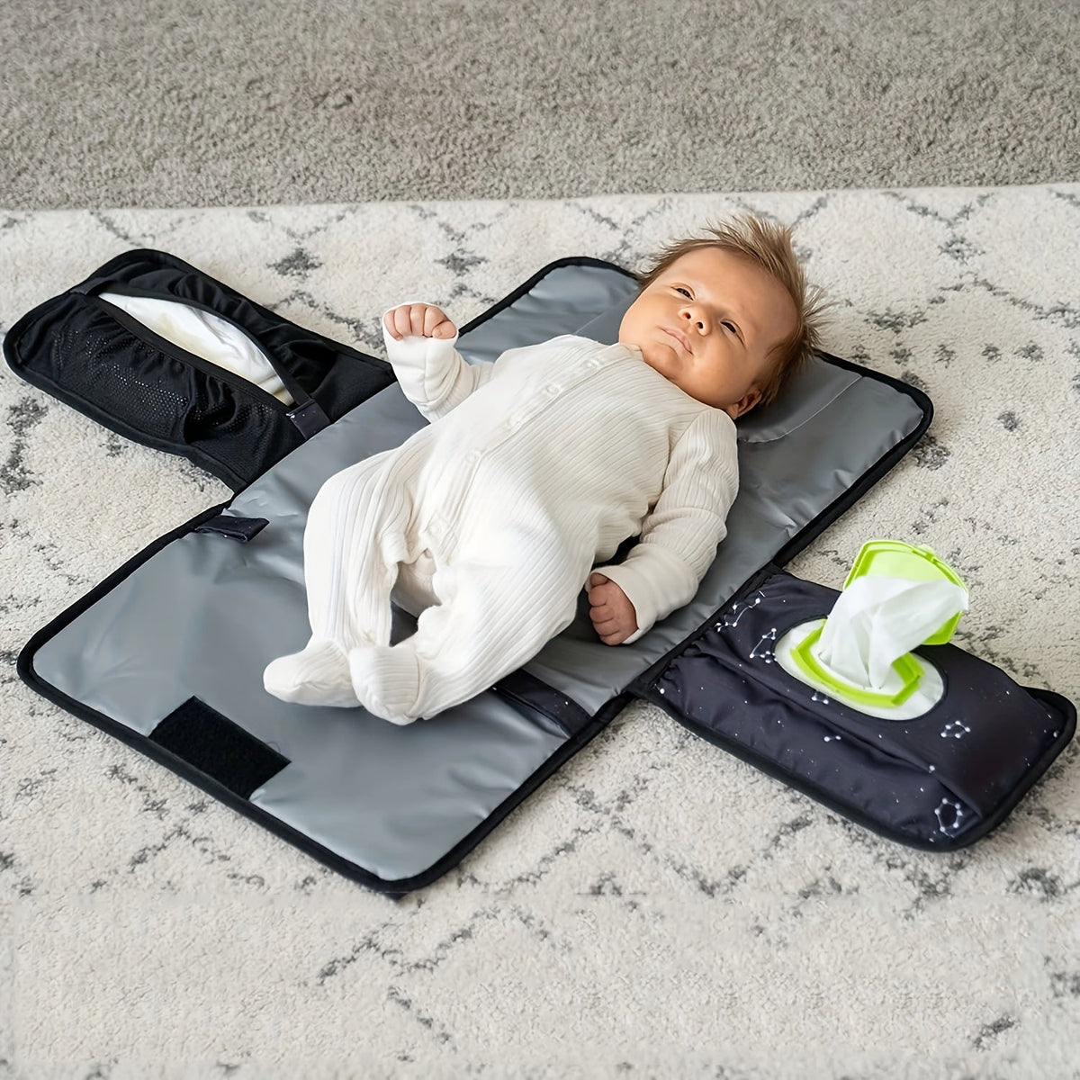 Portable Baby Changing Mat for Travel, Waterproof One-Handed Diaper Change Pad for Changing Bag or Table, Foldable Unisex Newborn Essential, Perfect Baby Shower Gift